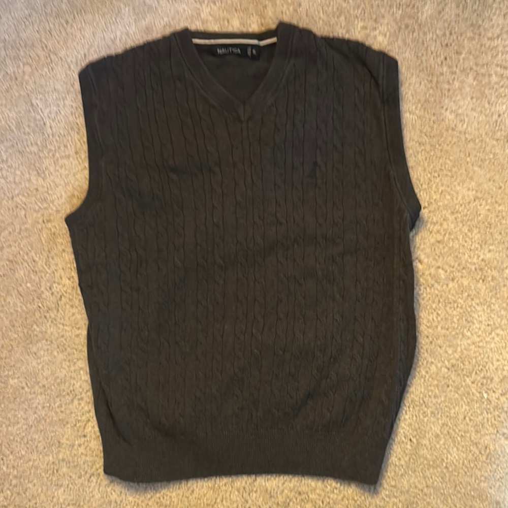 Nautica Men's Charcoal V-Neck Sweater Vest